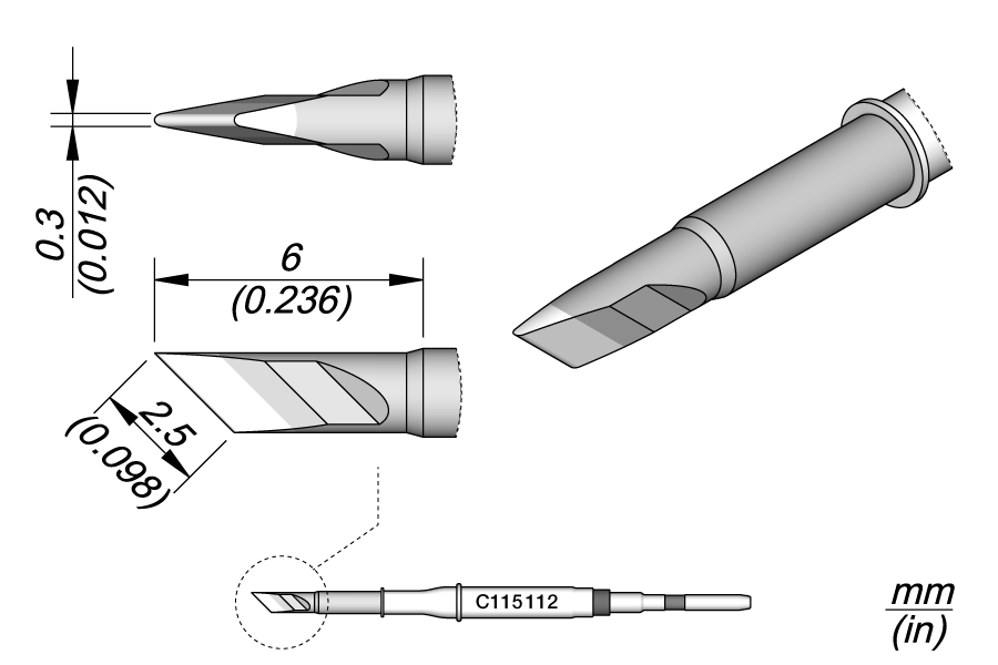 C115112 - Knife Cartridge 2.5 x 0.3